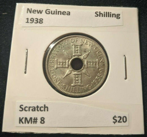 New Guinea 1938 Shilling 1/- KM# 8 Scratch #668