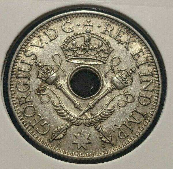 New Guinea 1936 Shilling 1/- KM# 5 Cleaned #663