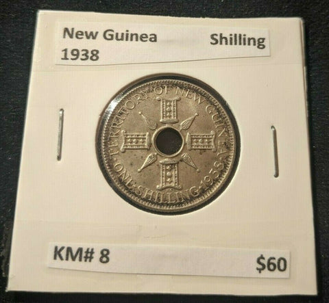 New Guinea 1938 Shilling 1/- KM# 8  #533