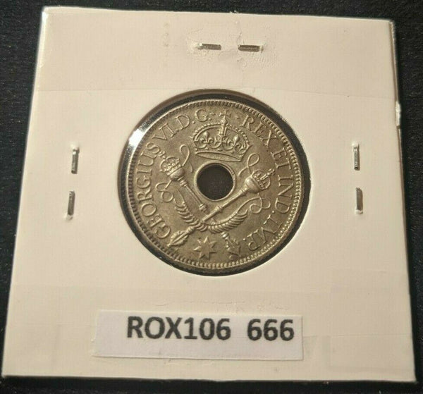 New Guinea 1938 Shilling 1/- KM# 8 Rim Damage #666