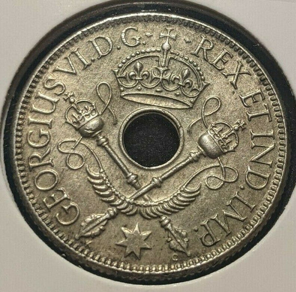 New Guinea 1938 Shilling 1/- KM# 8 Rim Damage #666