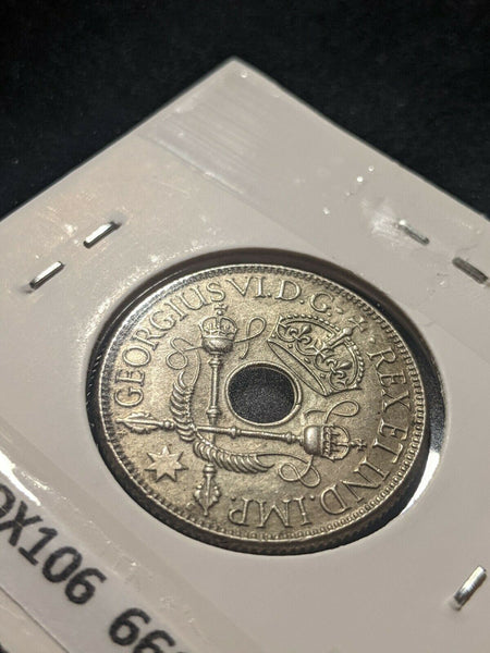 New Guinea 1938 Shilling 1/- KM# 8 Rim Damage #666