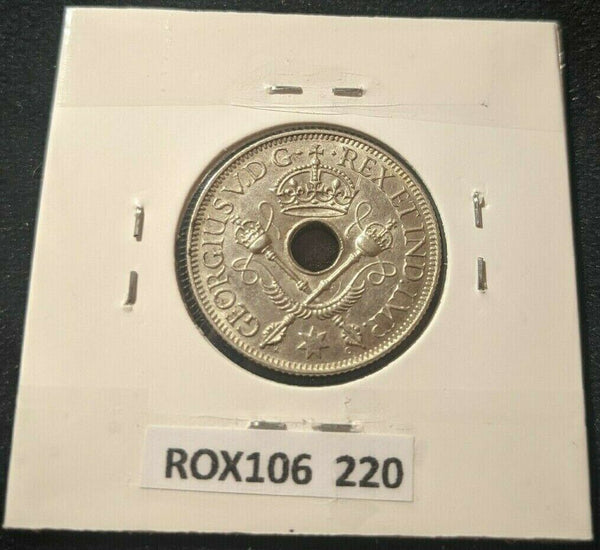 New Guinea 1936 Shilling 1/- KM# 5 Cleaned #220