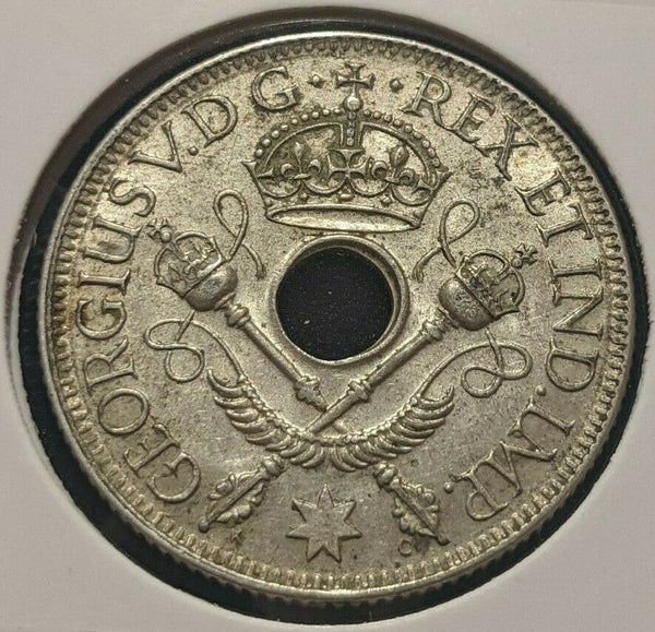 New Guinea 1935 Shilling 1/- KM# 5 Cleaned #534