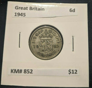 Great Britain 1945 Sixpence 6d KM# 852   #850