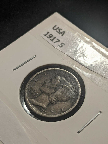 USA 1917 S Dime 10 cents 10c KM#140 Cleaned  #868