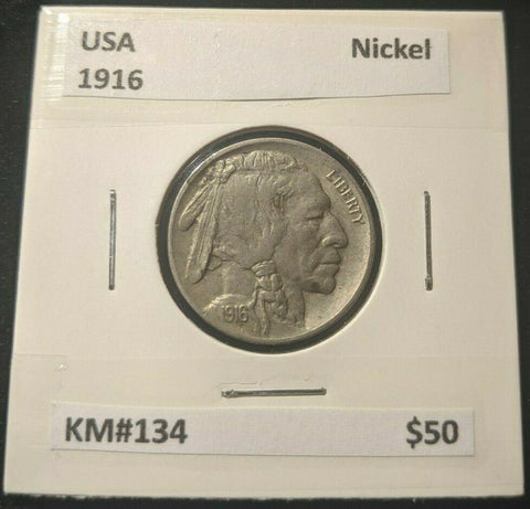 USA 1916 Nickel Buffalo 5 cents 5c KM#134  #860