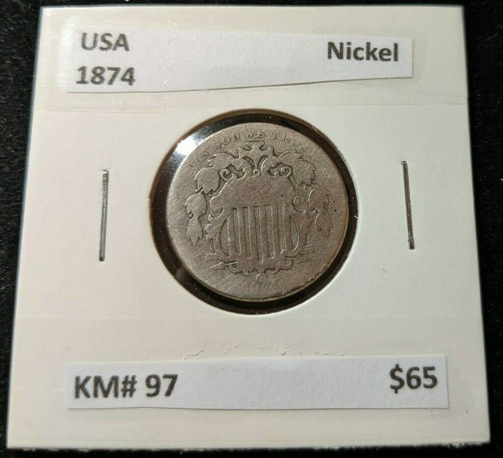 USA 1874 Nickel 5 cents 5c KM# 97    #863