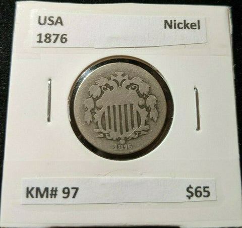 USA 1876 Nickel 5 cents 5c KM# 97    #861