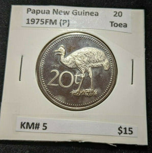 Papua New Guinea 1975FM (P) Proof 20 Toea KM# 5 #898