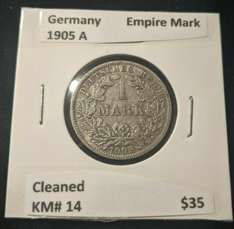 Germany Empire 1905 A Mark KM# 14 Cleaned #211  8A