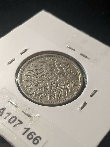 Germany 1913 D Empire 10 Pfennig KM# 12 Rim Damage #166  8A