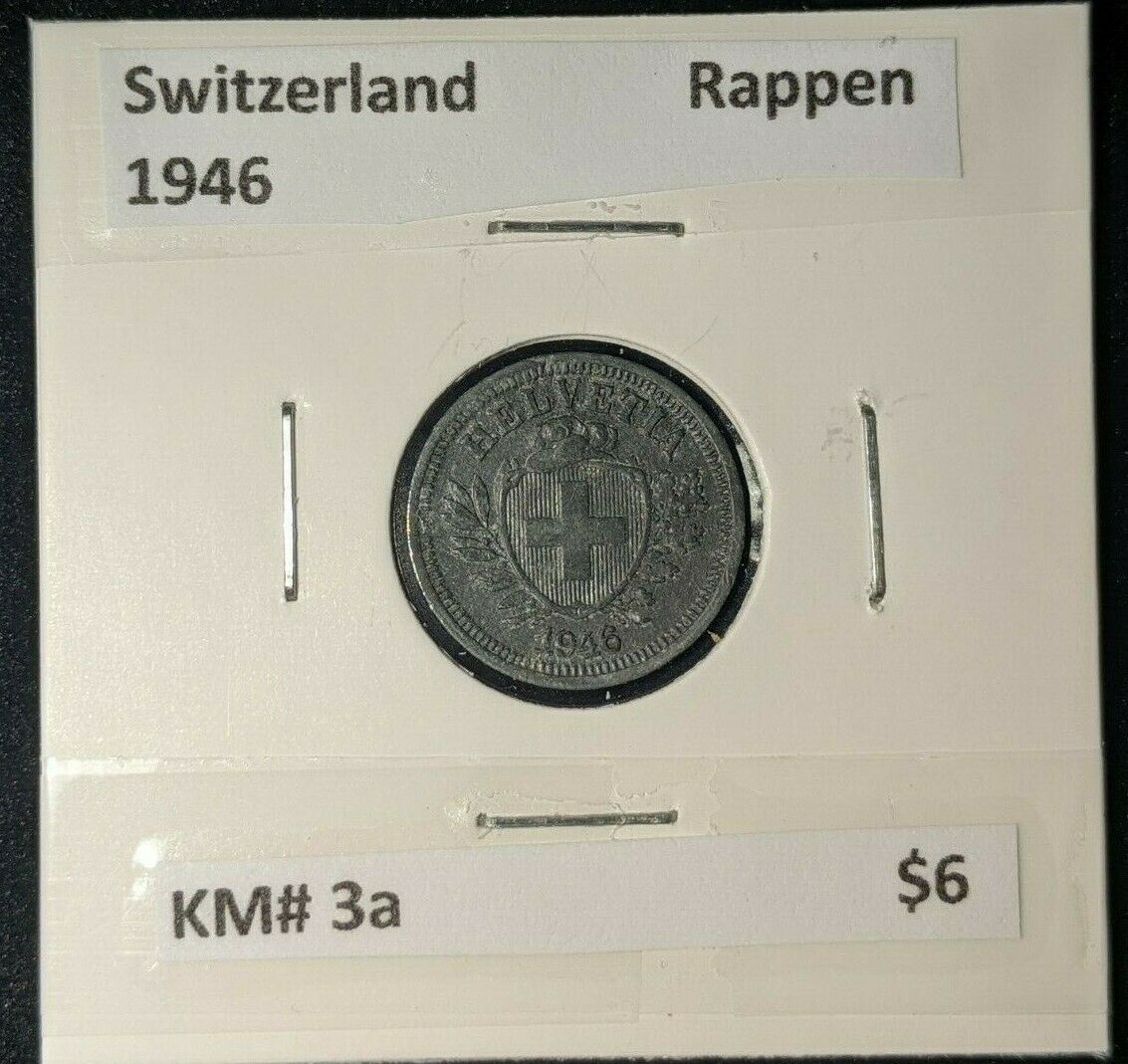 Switzerland 1946 Rappen KM# 3a  #295    #12A