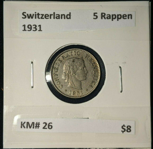 Switzerland 1931 5 Rappen KM# 26   #307    #12A