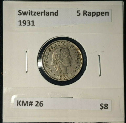 Switzerland 1931 5 Rappen KM# 26   #307    #12A