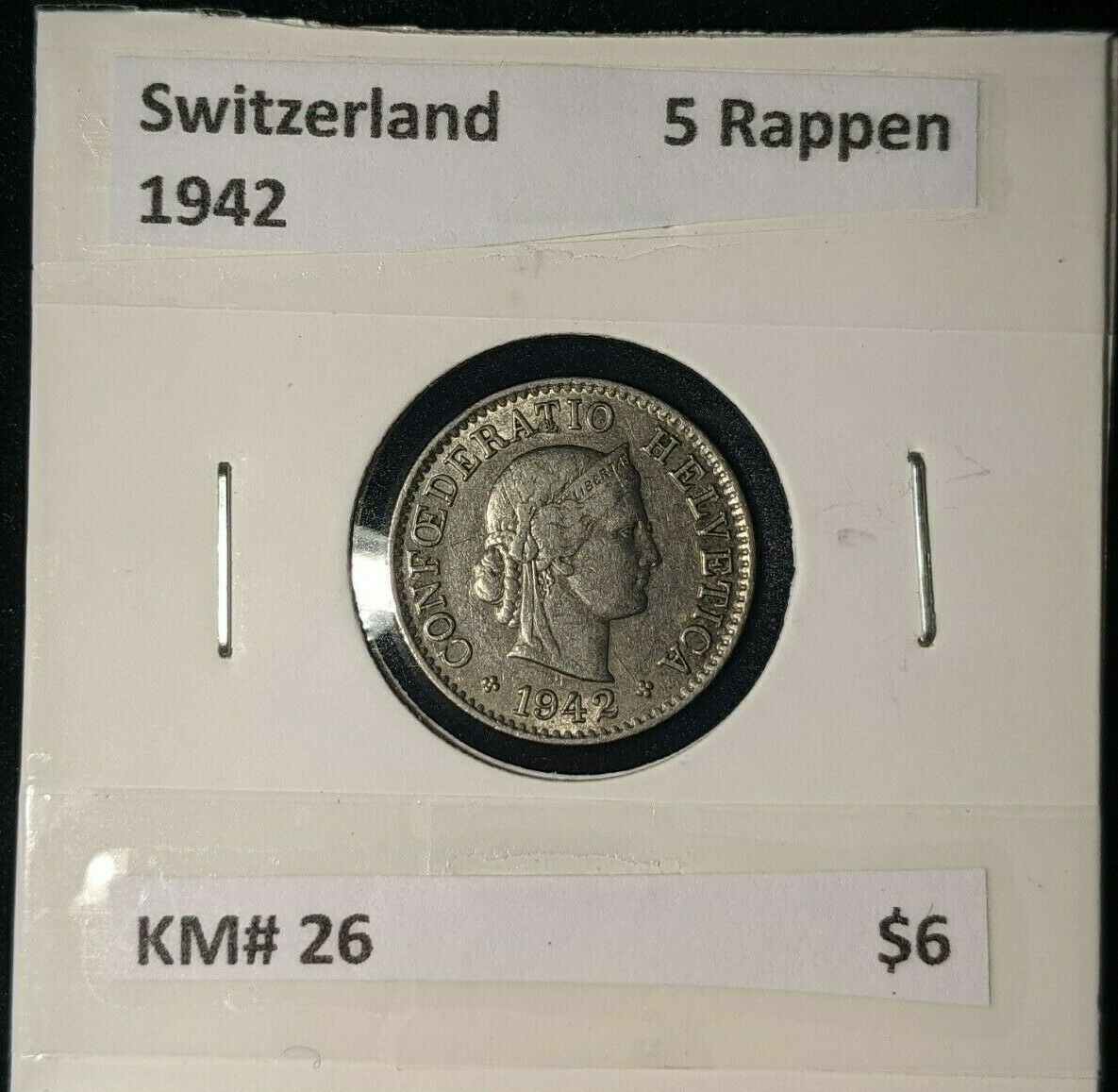 Switzerland 1942 5 Rappen KM# 26   #298    #12B