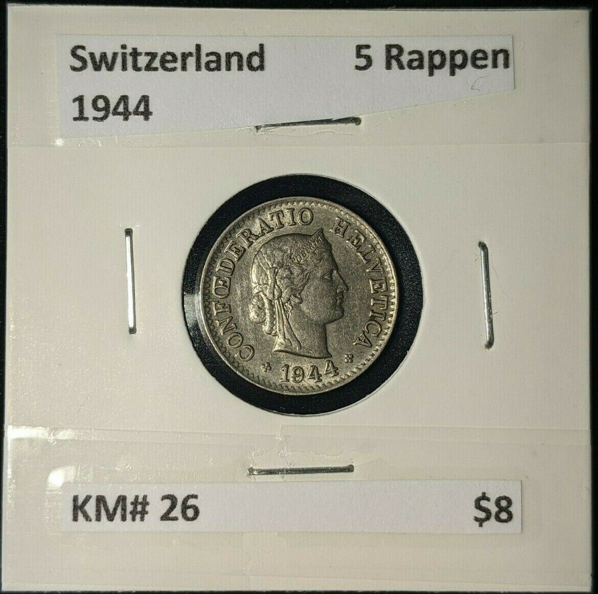 Switzerland 1944 5 Rappen KM# 26   #305    #12B