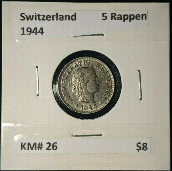 Switzerland 1944 5 Rappen KM# 26   #305    #12B