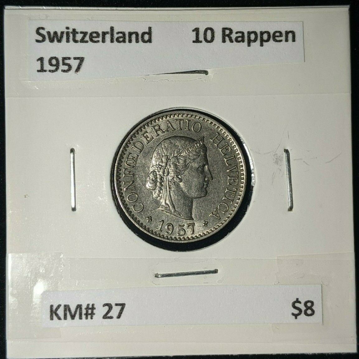 Switzerland 1957 10 Rappen KM# 27   #301   #12B