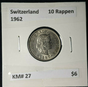 Switzerland 1962 10 Rappen KM# 27   #326   #12B