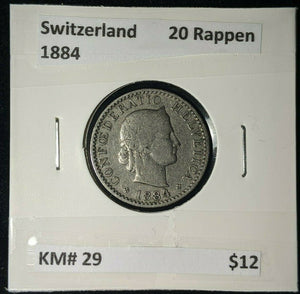 Switzerland 1884 20 Rappen KM# 29   #309   #12B