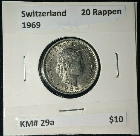 Switzerland 1969 20 Rappen KM# 29a   #248 #12B