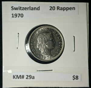 Switzerland 1970 20 Rappen KM# 29a   #252 #12B