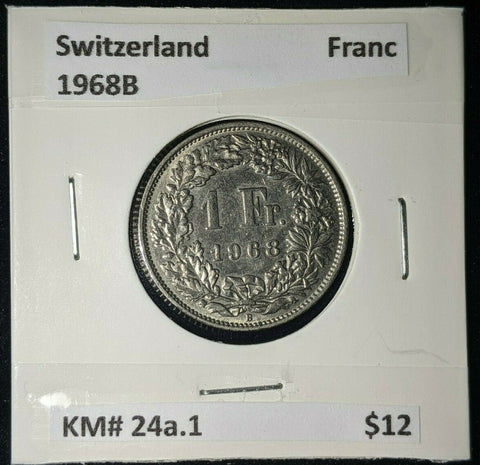 Switzerland 1968B Franc KM# 24a.1  #598	#20B