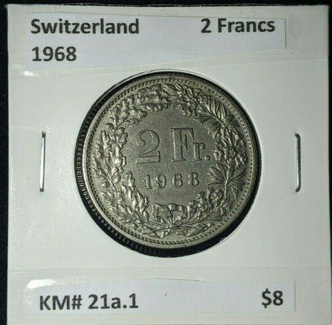 Switzerland 1968B 2 Francs KM# 21a.1  #615	#20B