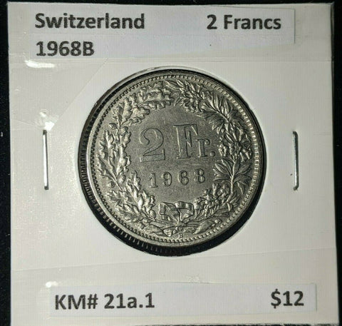 Switzerland 1968B 2 Francs KM# 21a.1  #603	#20B