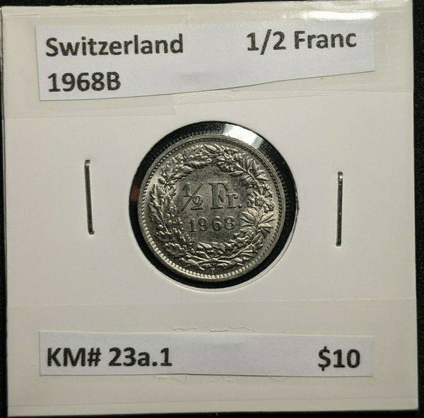 Switzerland 1968B 1/2 Franc KM# 23a.1   #604  #20A