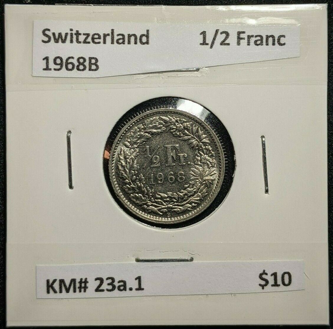 Switzerland 1968B 1/2 Franc KM# 23a.1   #605  #20A