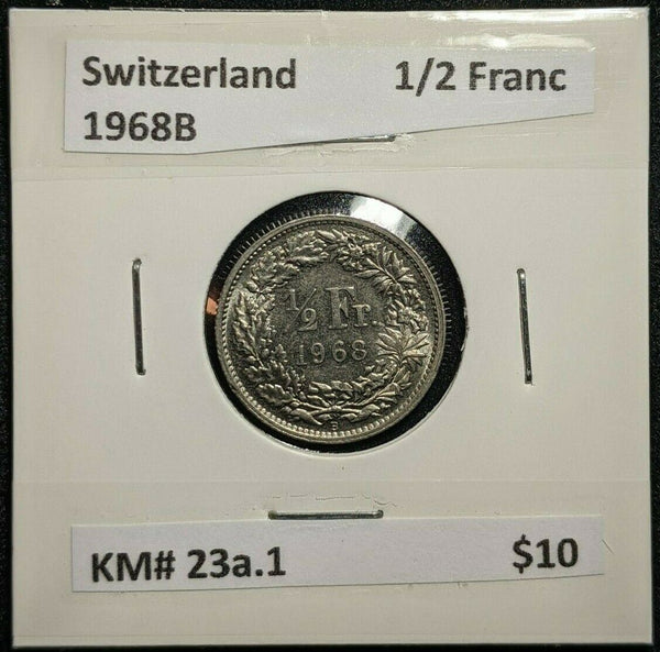 Switzerland 1968B 1/2 Franc KM# 23a.1   #605  #20A