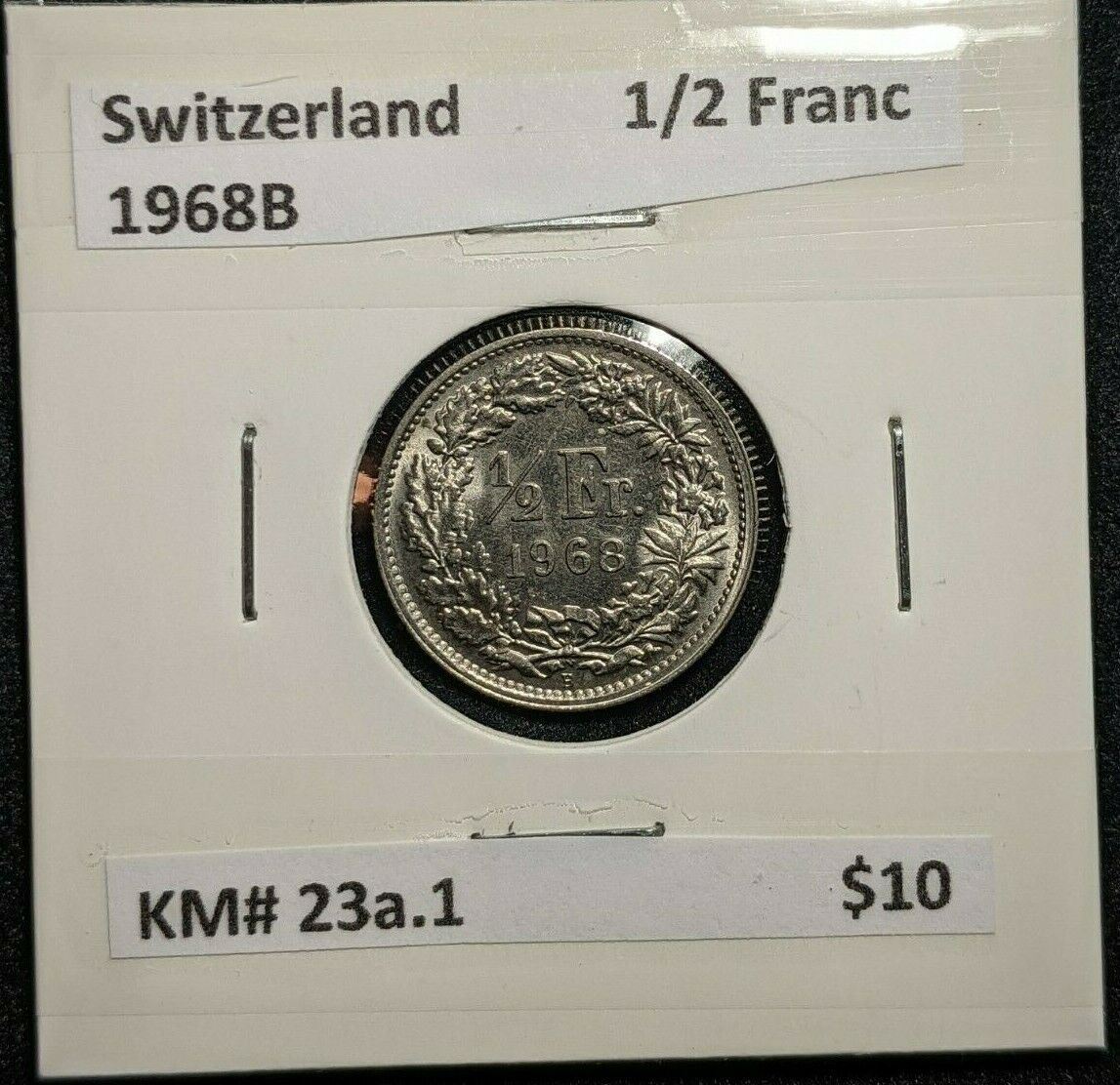 Switzerland 1968B 1/2 Franc KM# 23a.1   #601	#20B