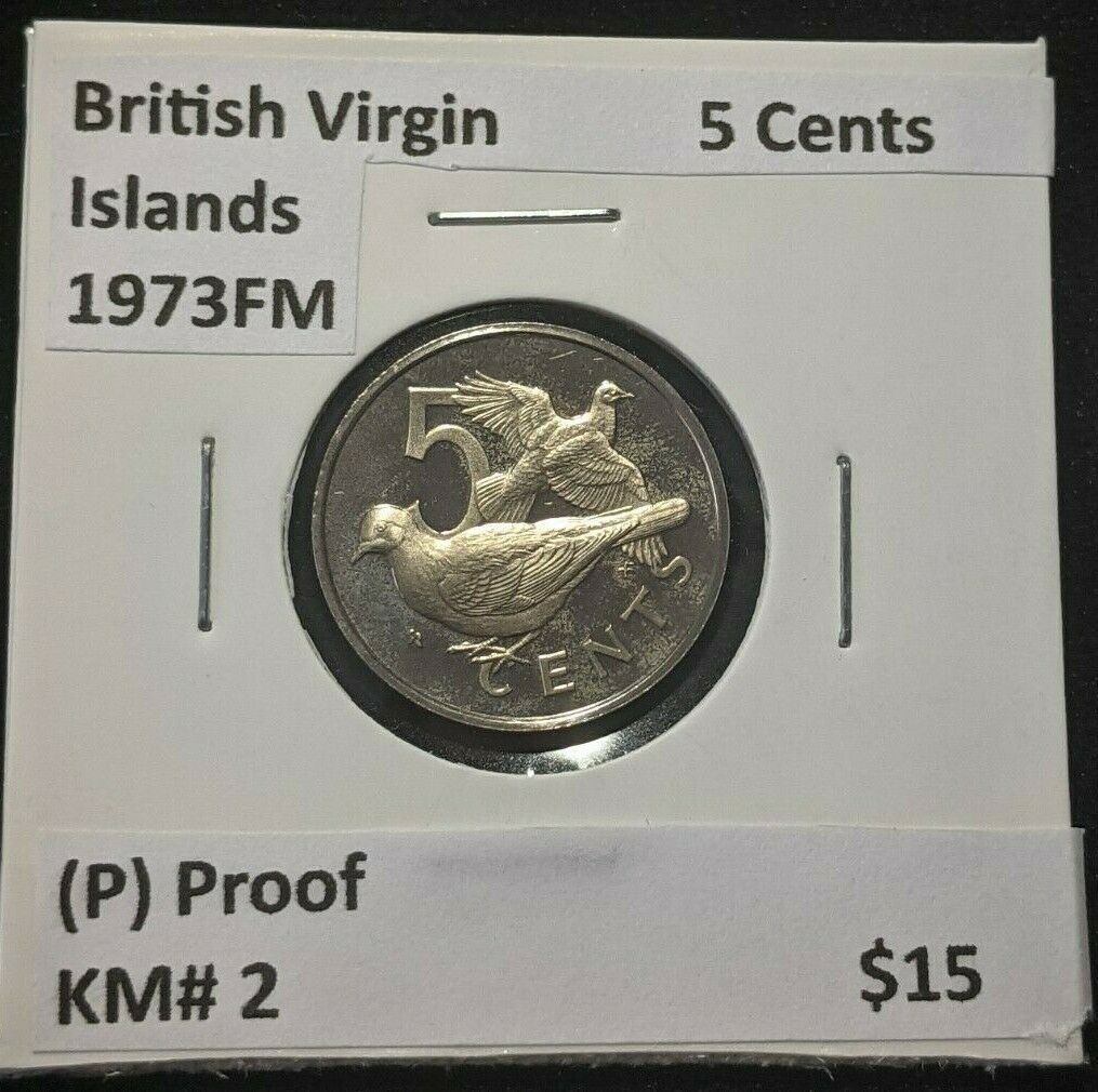 British Virgin Islands Proof 1973 FM (P) 5 Cents KM# 2 #1065