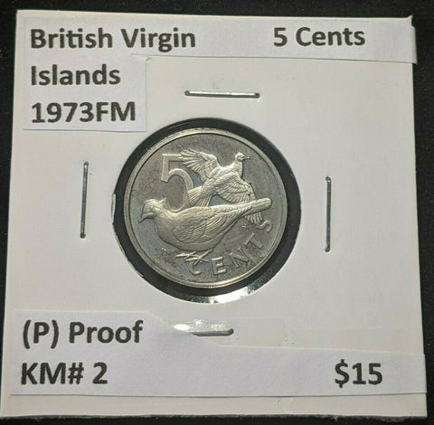 British Virgin Islands Proof 1973 FM (P) 5 Cents KM# 2 #1051