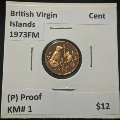 British Virgin Islands Proof 1973 FM (P) Cent KM# 1 #1047
