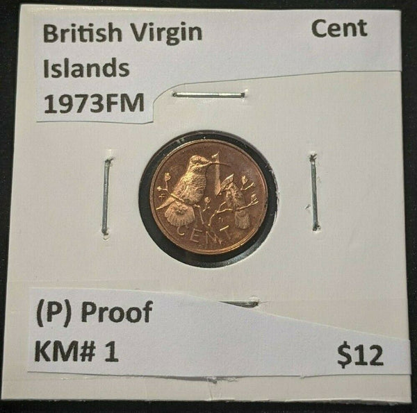 British Virgin Islands Proof 1973 FM (P) Cent KM# 1 #1053