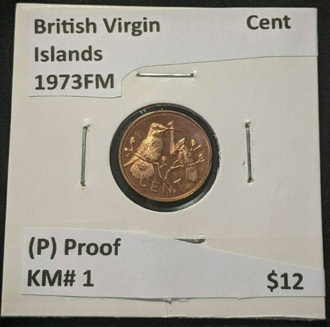 British Virgin Islands Proof 1973 FM (P) Cent KM# 1 #1053