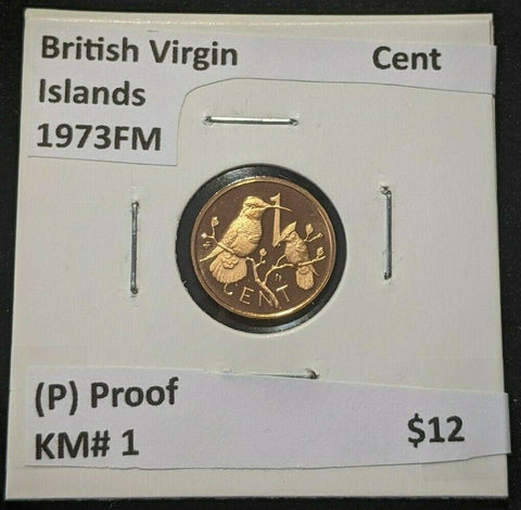 British Virgin Islands Proof 1973 FM (P) Cent KM# 1 #1059