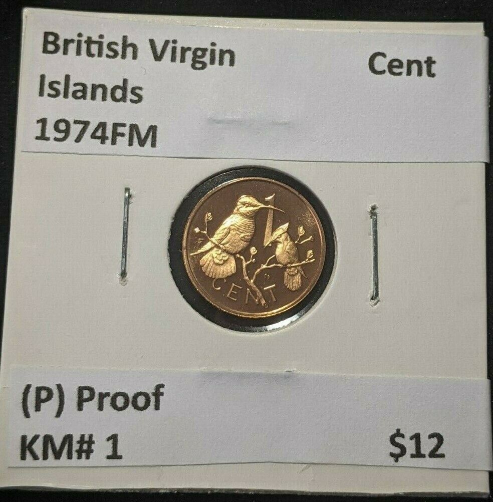 British Virgin Islands Proof 1974 FM (P) Cent KM# 1 #1054