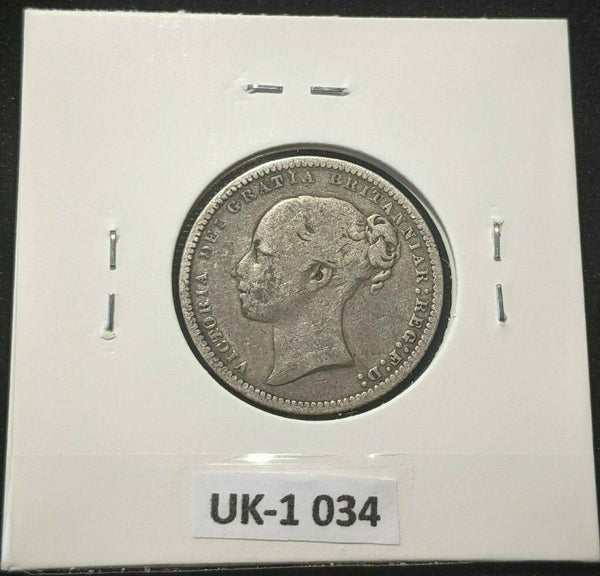 Great Britain 1873 Die 92 Shilling KM# 734.2 Cleaned #034