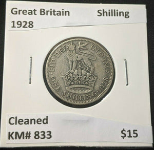 Great Britain 1928 Shilling KM# 833 Cleaned #013
