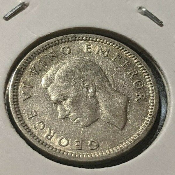 New Zealand 1939 Threepence 3d KM# 7 Cleaned #1262