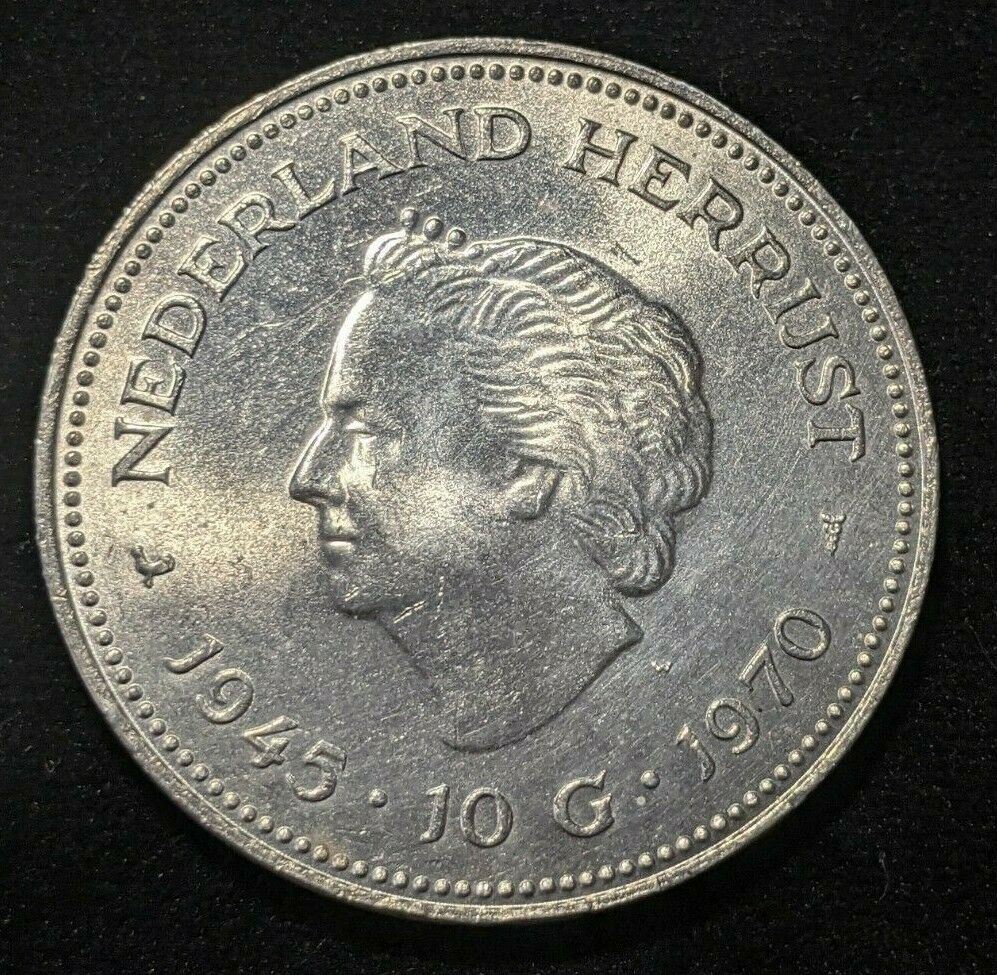 Netherlands 1970 10 Gulden KM# 195 Scratches #001