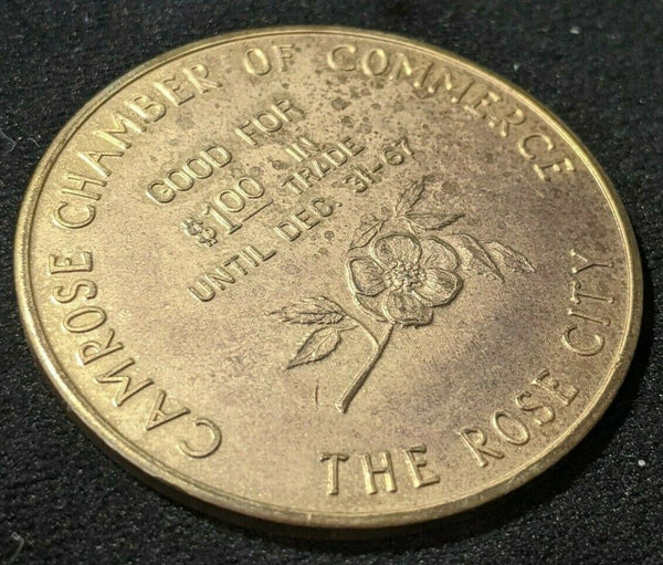 Canada 1967 Camrose Alberta $1 Centennial Dollar $1 token, The Rose City #1032