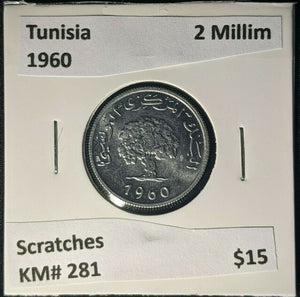 Tunisia 1960 2 Millim KM# 281 Scratches #1899