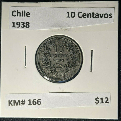 Chile 1938 10 Centavos KM# 166 #1839