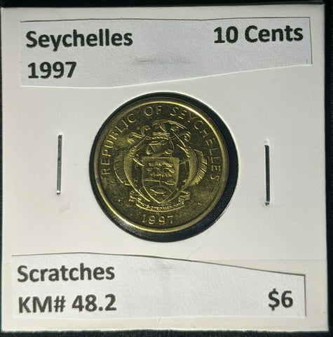 Seychelles 1997 10 Cents KM# 48.2 Scratches #1994   #11C