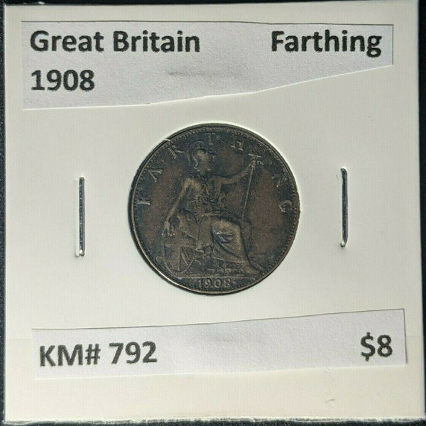 Great Britain 1908 Farthing 1/4dKM# 792 #1821